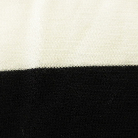 シロ shiro Tシャツ カットソー 半袖 ボーダー クルーネック プルオーバー ブラック ホワイト M トップス レディース_画像6