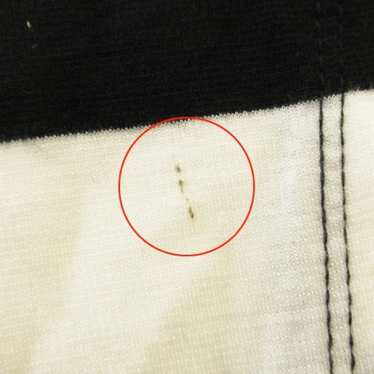 シロ shiro Tシャツ カットソー 半袖 ボーダー クルーネック プルオーバー ブラック ホワイト M トップス レディース_画像7