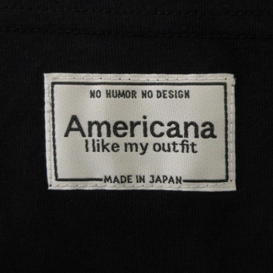 アメリカーナ AMERICANA サイドジップ BIGTEE ワンピース ロング 五分袖 コットン 黒 ブラック レディースの画像6