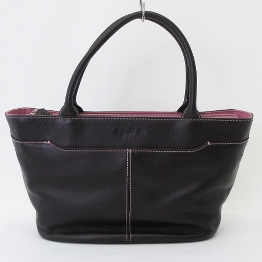  Agnes B agnes b. handbag leather pink dark brown bag #ECS lady's 