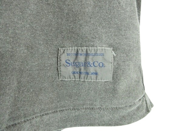 Sugar&Co. シュガーアンドカンパニー Tシャツ 丸首 半袖 無地 シンプル 綿 コットン グレー sizeM QQQ メンズ_画像4
