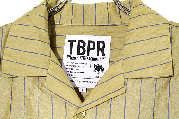 2023SS TIGHTBOOTH TBPR タイトブース STRIPE BIG SHIRT ストライプ ビッグシャツ 半袖シャツ L YELLOW イエロー SU23-S04 /● メンズ_画像3