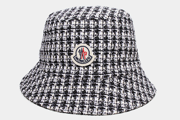 2023SS MONCLER モンクレール Bob en tweed BUCKET HAT ツイード バケットハット M WHITE×BLACK ホワイト ブラック I10933B00008 /◆☆の画像1