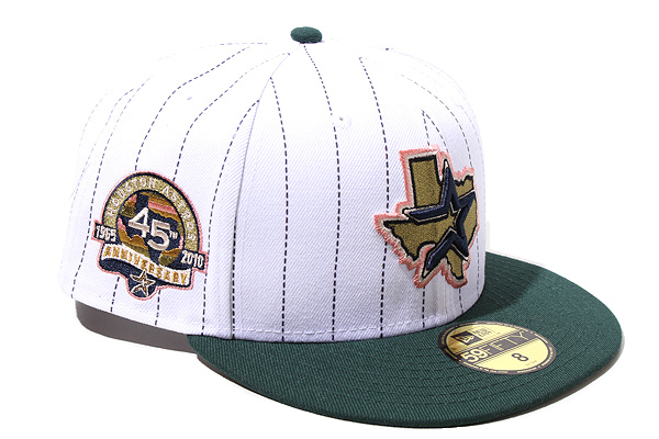 63.5cm 未使用品 ニューエラ 59FIFTY Pinstripe ヒューストン アストロズ ベースボール キャップ 帽子 8 ホワイト / グリーン /● メンズ_画像1