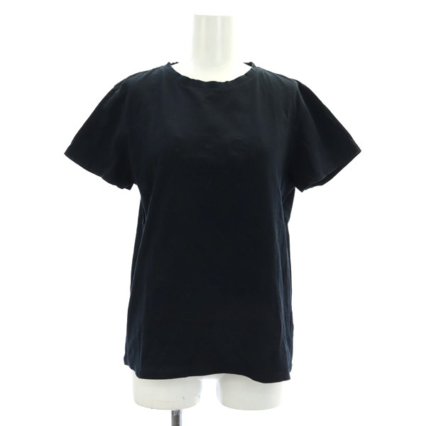  A.P.C. A.P.C. Rue Madame T-shirt Logo embroidery cut and sewn crew neck cotton XS black black /MY #OS lady's 