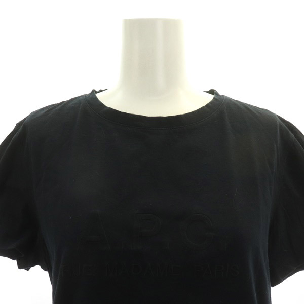  A.P.C. A.P.C. Rue Madame T-shirt Logo embroidery cut and sewn crew neck cotton XS black black /MY #OS lady's 