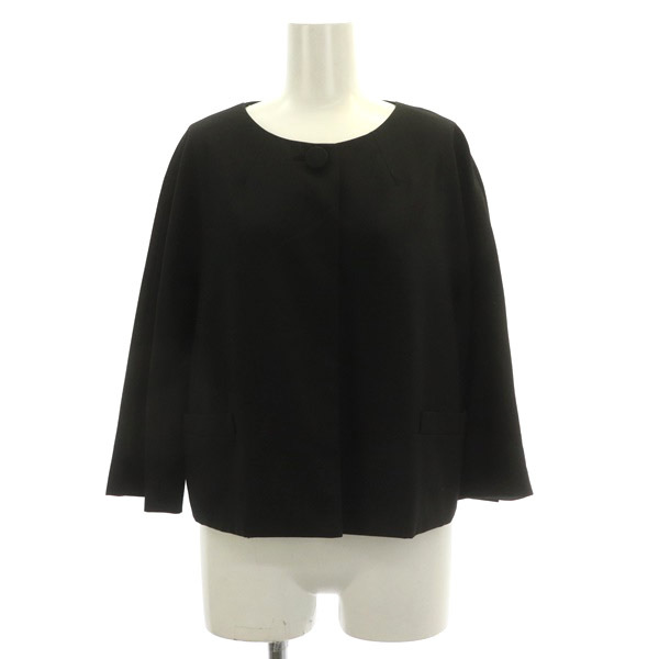  Dress Terior DRESSTERIOR carbon wool jacket no color 7 minute sleeve short 36 black black /MY #OS lady's 
