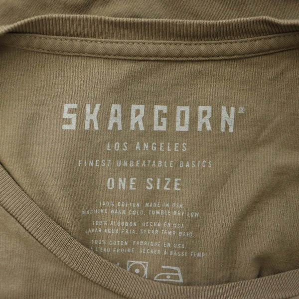 スカルゴーン SKARGORN ドゥーズィエムクラス取扱い 22SS クルーネック Tシャツ ビッグT 半袖 胸ポケット コットン ONE 茶 ブラウン_画像3