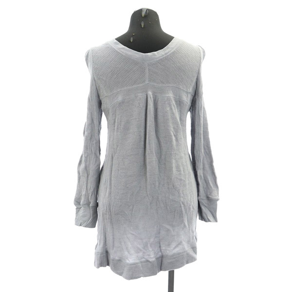  Mark by Mark Jacobs MARC by MARC JACOBS knitted tunic cut and sewn long sleeve U neck ribbon waffle stretch S gray 