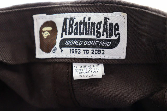 アベイシングエイプ A BATHING APE 6PANEL CAP BROWN F パネル キャップ ブラウン ベイプ 刺繍 ロゴ 【ブランド古着ベクトル】240422 メン_画像7