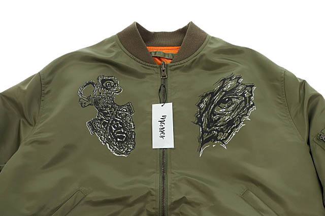 MASSES マシス MA-1 FLIGHT JACKET ミリタリー フライト ジャケット ブルゾン L-2B L カーキ ブランド古着ベクトル ● 240430 メンズ_画像3