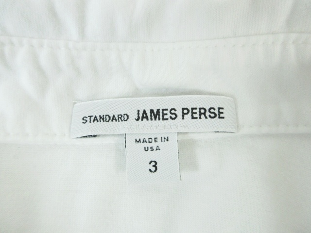STANDARD JAMES PERSE ポロシャツ 半袖 無地 シンプル 綿 コットン ホワイト size3 QQQ メンズ_画像3