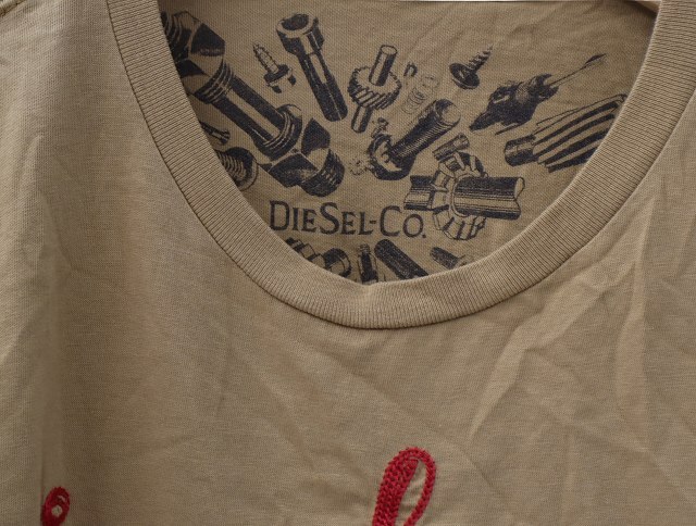 ディーゼル DIESEL ロゴ刺繍 半袖 クルーネック コットン Tシャツ S BROWN ブラウン レディース_画像3