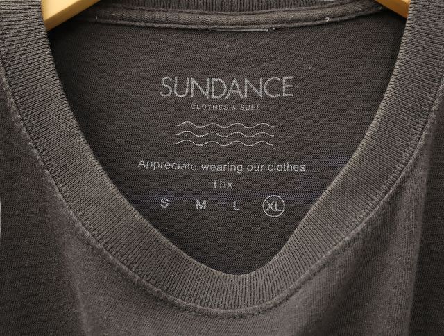 SUNDANCE サンダンス 胸ポケット 半袖 プリント クルーネック Tシャツ XL BLACK ブラック メンズ_画像3
