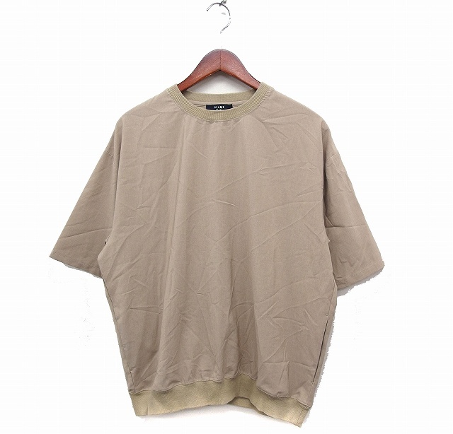  Beams Heart BEAMS HEART Short sleeve T-shirt cut and sewn ound-necked switch rib plain M beige /FT10 men's 