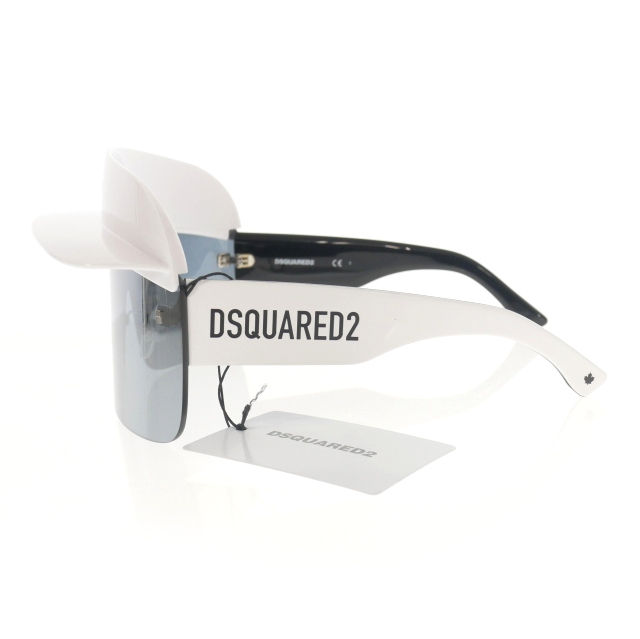 未使用品 ディースクエアード DSQUARED2 ICON 0001/S つば付き シールド型 サングラス 眼鏡 メガネ ホワイト 白 S82DQ0001 国内正規 メンズ_画像2