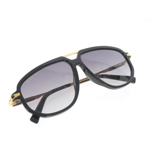 未使用品 ディースクエアード DSQUARED2 JACKIE DQ 0364 サングラス 眼鏡 メガネ 59□12 145 ブラック/ゴールド S082DQ0364 メンズ_画像2