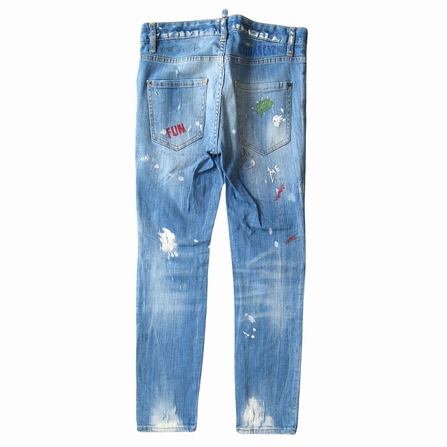  прекрасный товар 18SS Dsquared DSQUARED2 Cool Girl Jean Cool Girl джинсы Denim обтягивающий брюки повреждение краска размер 34