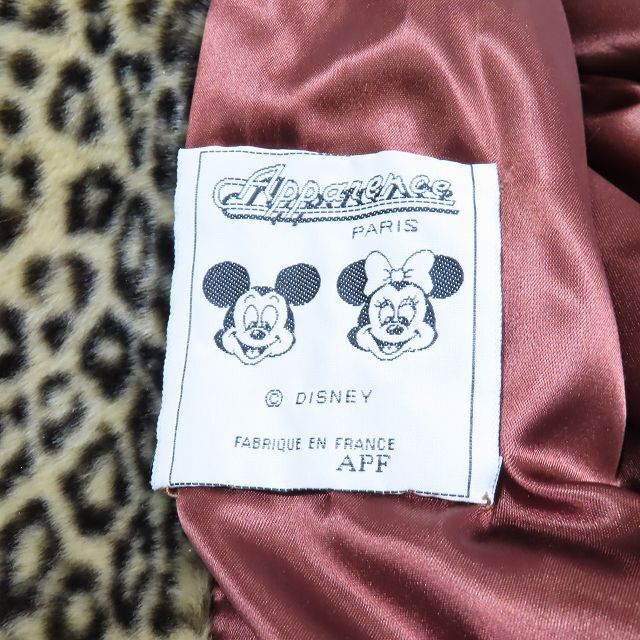 Apparence × Disney 80s vintage フランス製 ヴィンテージ ディズニー レオパード フェイクファーコート ベージュ/3▲B3 レディース_画像6