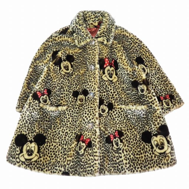 Apparence × Disney 80s vintage France made Vintage Disney Leopard fake fur coat beige /3^B3 lady's 