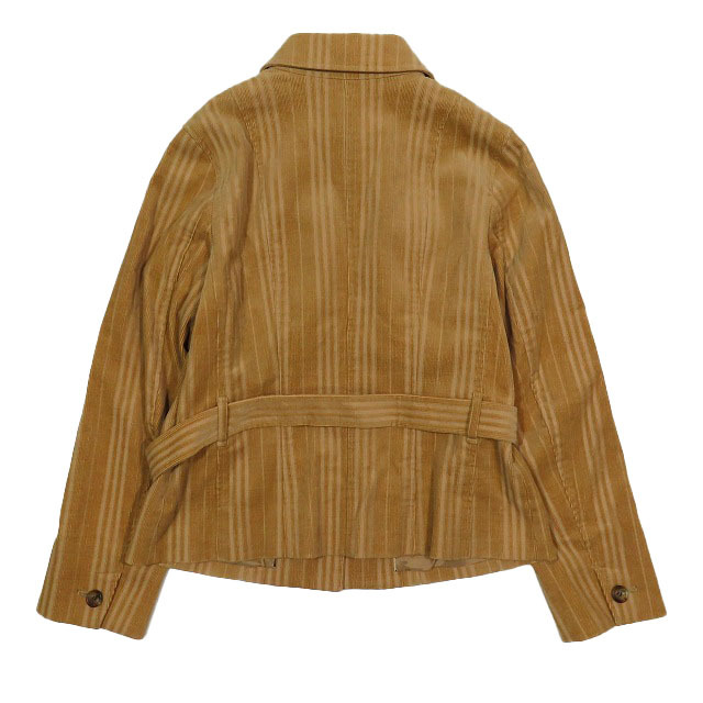  Burberry London BURBERRY LONDON stripe woven corduroy jacket lining noba piping outer Brown 44 lady's YBA2