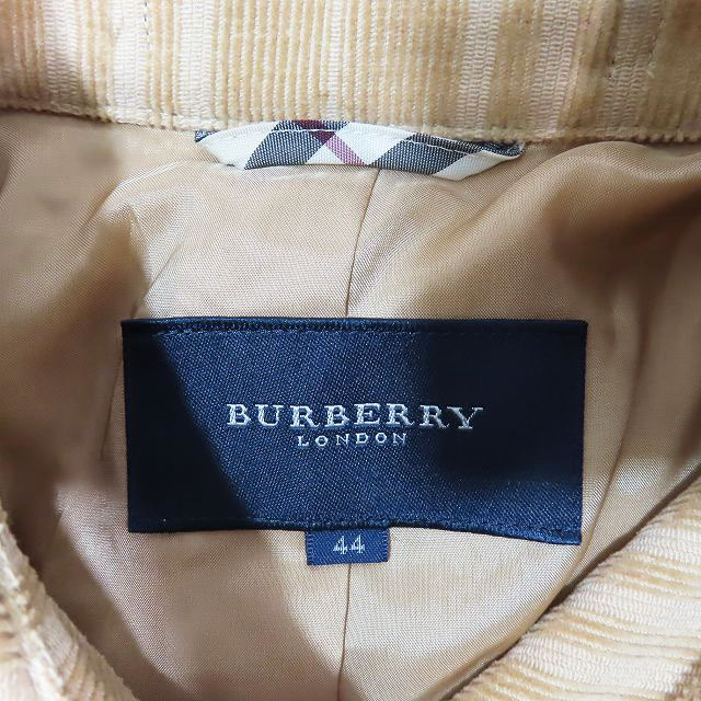  Burberry London BURBERRY LONDON stripe woven corduroy jacket lining noba piping outer Brown 44 lady's YBA2