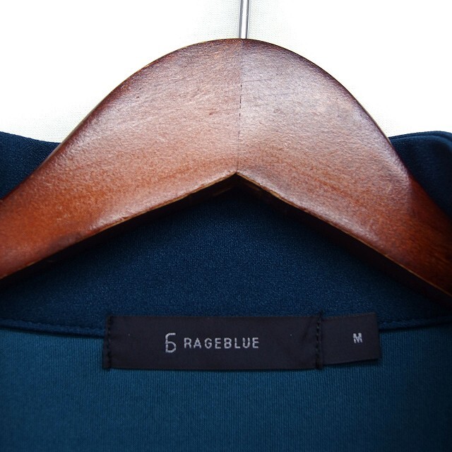 レイジブルー RAGEBLUE ハーフジップ Tシャツ カットソー 半袖 スタンドネック 刺繍 オーバーサイズ M ブルー 青 /FT46 メンズ_画像3