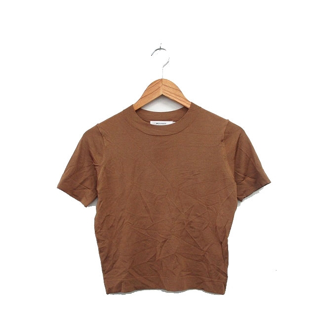 マウジー moussy カットソー Tシャツ 半袖 シンプル F ブラウン 茶 /KT5 レディース_画像1