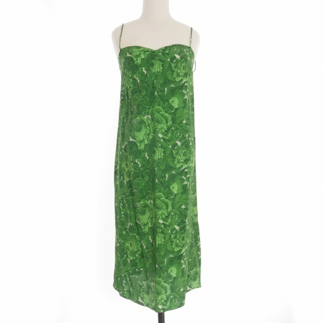 nmero Vent u-noN°21botanikaru рисунок шелк One-piece платье длинный рукав внутренний имеется 38 зеленый зеленый 21A-H071-5506 женский 