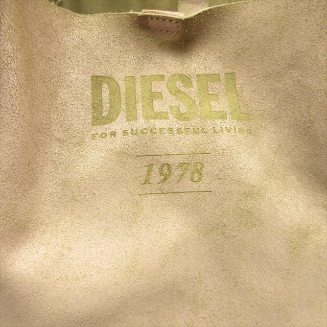 ディーゼル DIESEL スタッズ レザー ハンド トート バッグ 鞄 革 ポーチ付き ピンク メンズ レディース♪１※_画像4