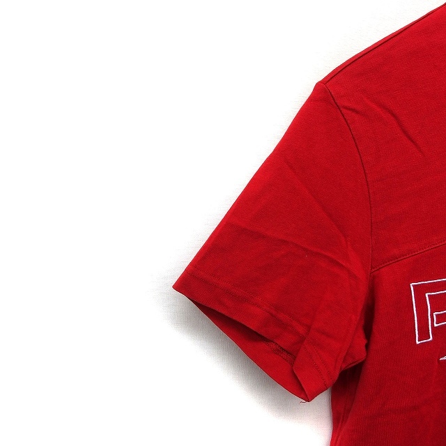 リーボック Reebok ロゴ刺繍 Tシャツ カットソー クルーネック 半袖 コットン 綿 S レッド 赤 /FT6 メンズ_画像5