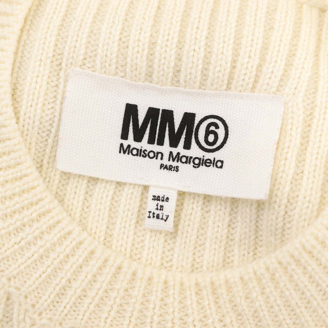 エムエムシックス メゾンマルジェラ MM6 Maison Margiela DENSE RIB KNIT PULLOVER ニット リブ セーター ウール 長袖 S オフホワイト /HS_画像3