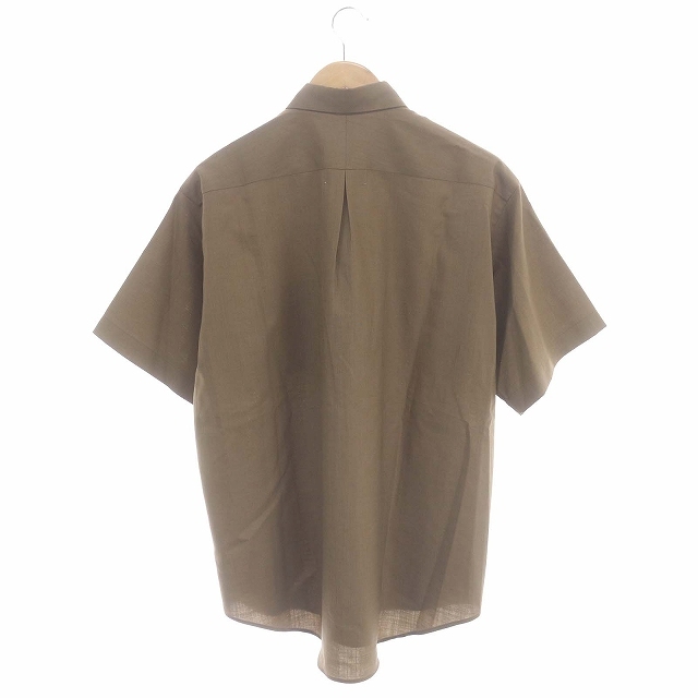 マーカウェア MARKA WARE 23SS COMFORT FIT SHIRT S/S ウール コンフォートフィットシャツ 半袖 1 茶 ブラウン ■OS レディースの画像2