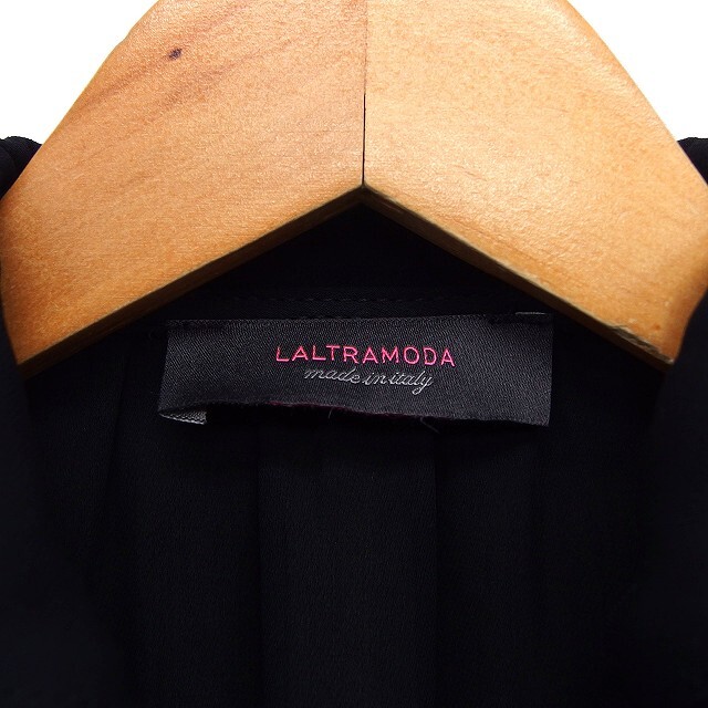  Laltramoda LALTRAMODA shirt blouse frill .. feeling no sleeve plain 38 black black /NT5 lady's 