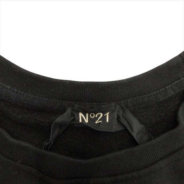 nmero Vent u-noN°21 Logo print sweatshirt sweatshirt cut and sewn oversize S black black lady's 