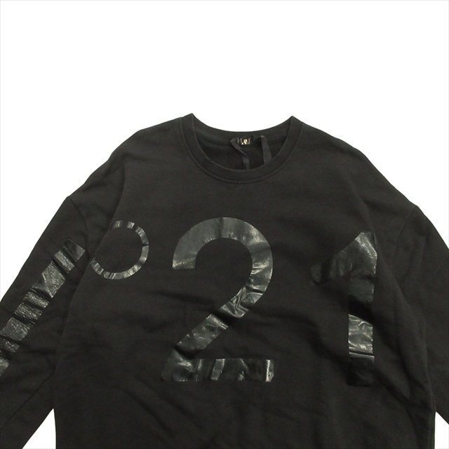 nmero Vent u-noN°21 Logo print sweatshirt sweatshirt cut and sewn oversize S black black lady's 