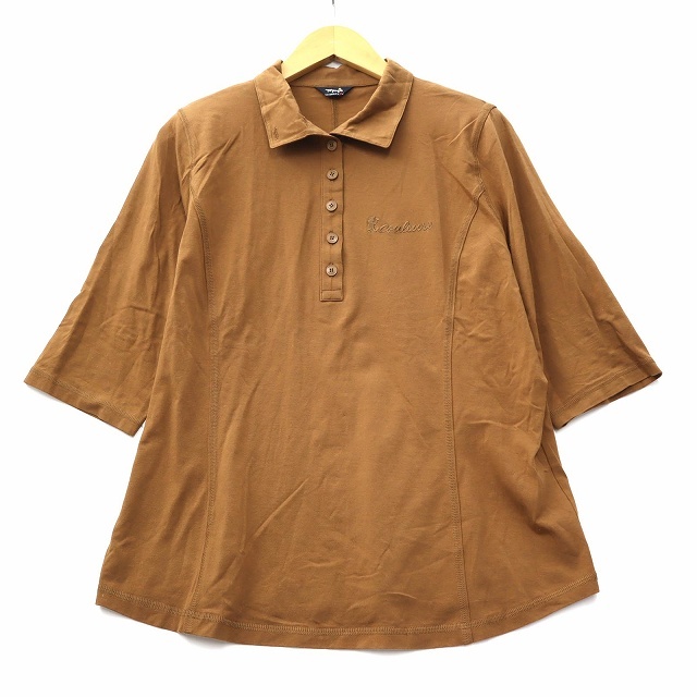 topi.-zTopys cotton stretch polo-shirt Brown lady's 