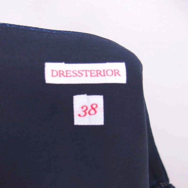 ドレステリア DRESSTERIOR 台形 スカート ミニ 星柄 ウール 薄手 38 ネイビー 紺 /TT35 レディース_画像3