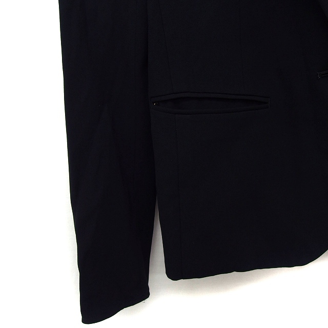 ベイジ BEIGE テーラードジャケット シングル 無地 薄手 2 ブラック 黒 /FT48 レディースの画像6