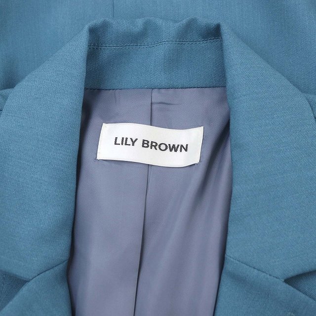 リリーブラウン Lily Brown 23SS テーラリングダブルジャケットミニワンピース ベルト付き F 青 ブルー /DF ■OS レディース_画像3