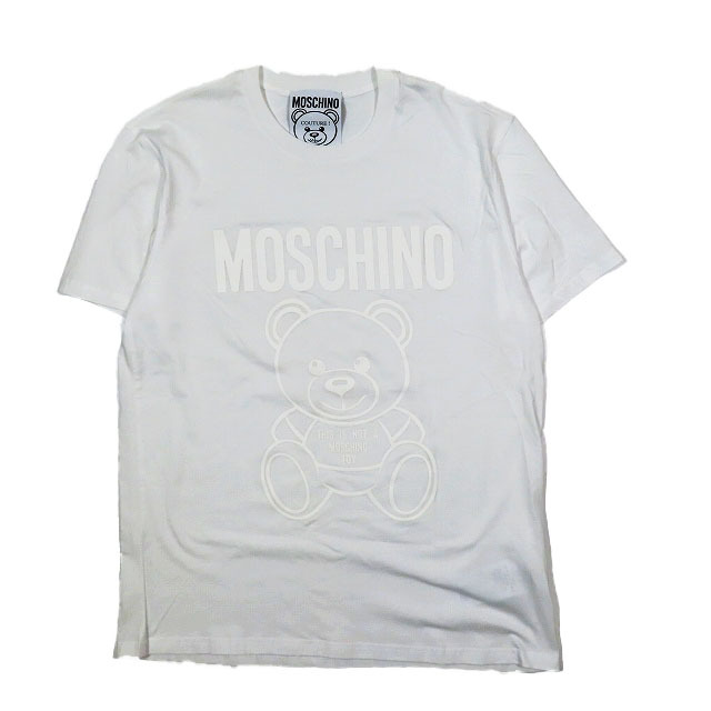 モスキーノ MOSCHINO ホワイトベア プリント Tシャツ カットソー トップス 半袖 231ZRV07302041 白 ホワイト メンズ レディース_画像1