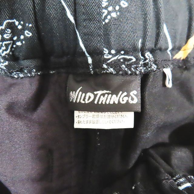  unused goods Wild Things WILDTHINGS outdoor cotton pants adjuster belt total pattern illustration bottoms black black L men's 