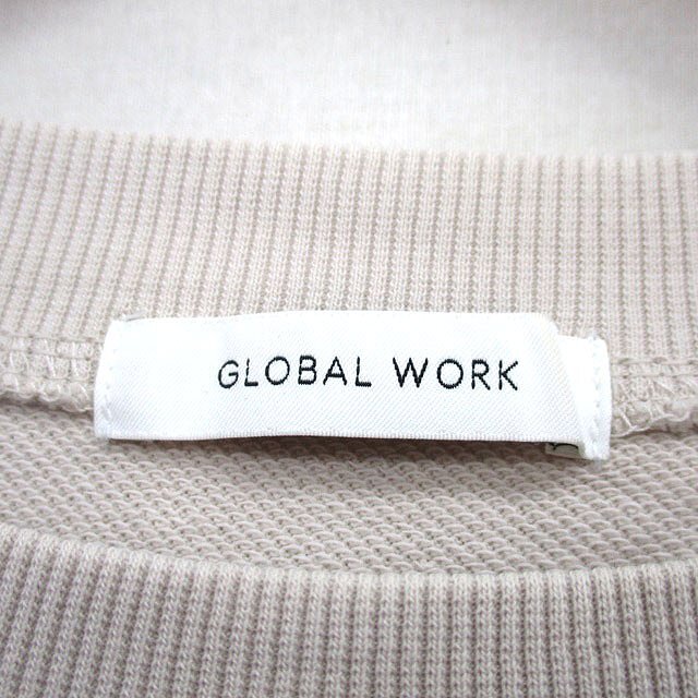 グローバルワーク GLOBAL WORK カットソー Tシャツ 七分袖 コットン シンプル F グレー 灰 /KT42 レディース_画像3