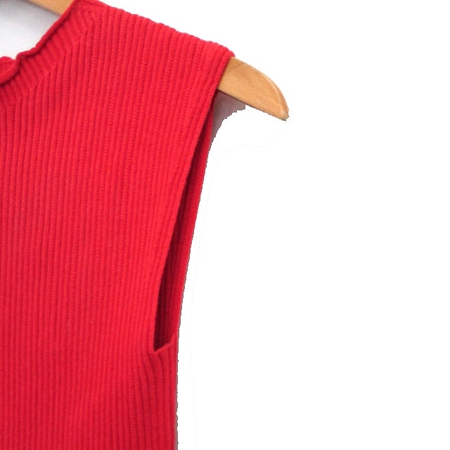  Jill Stuart JILL STUART ребра вязаный свитер безрукавка хлопок простой F красный красный /KT29 женский 