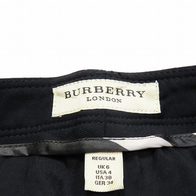  Burberry London BURBERRY LONDON слаксы распорка брюки длинный центральный Press 38 чёрный черный /11 женский 