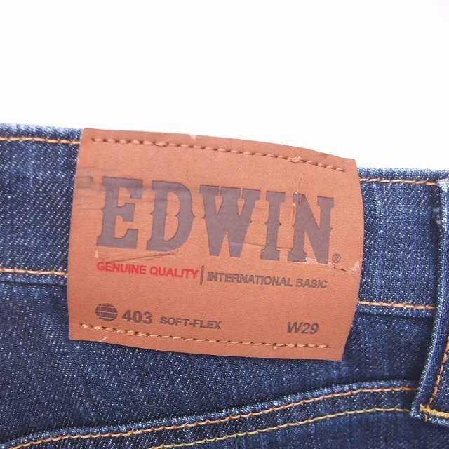 エドウィン EDWIN 403 デニム ジーンズ パンツ ストレート ウォッシュ加工 ジップフライ 29 紺 インディゴ /TT16 メンズ_画像3