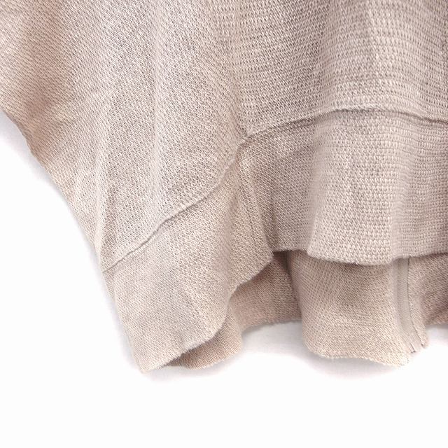  Comme Ca COMME CAlinen knitted sweater do Le Mans sleeve 7 minute sleeve ound-necked plain 9 beige /FT11 lady's 