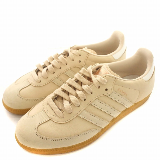 アディダスオリジナルス adidas originals emmi BC0361 SAMBA サンバ スニーカー レザー US6 23cm ベージュ_画像1