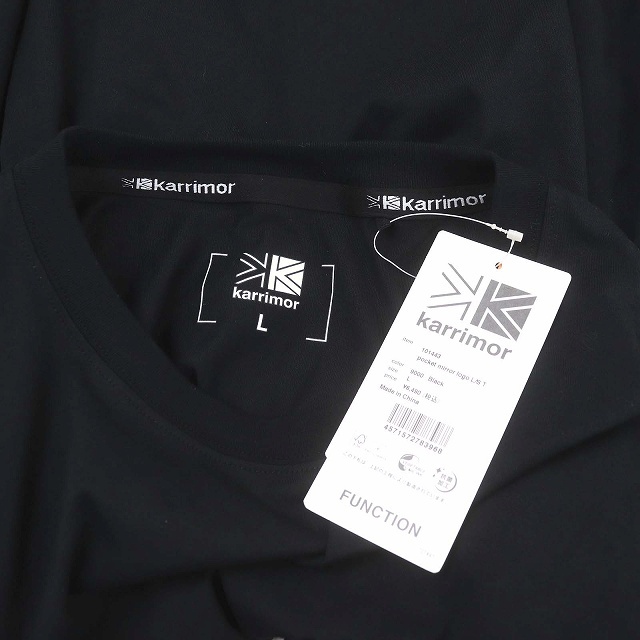 未使用品 カリマー karrimor pocket mirror logo L/S T Tシャツ カットソー長袖 L 黒 ブラック /DF メンズの画像3