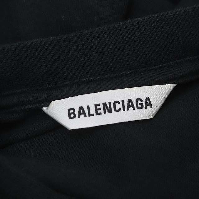 バレンシアガ BALENCIAGA メタルロゴレイヤードTワンピース 半袖 ロング丈 ミモレ丈 プルオーバー サイドスリット XS_画像3